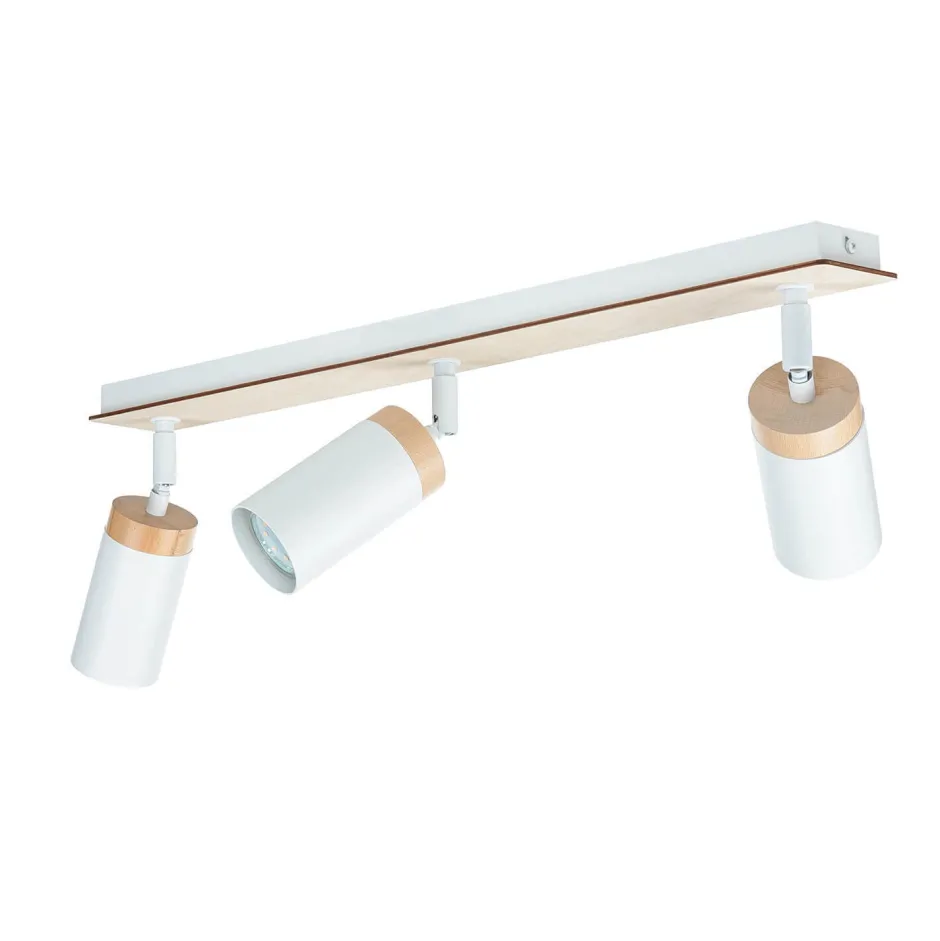 Lampen Aus Aller Welt|Küchenlampen*Emibig Langer Strahler Wohnzimmer L:72cm Weiß mit Holz GU10