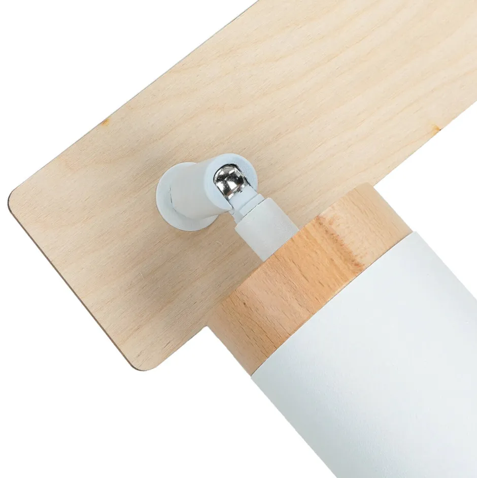 Lampen Aus Aller Welt|Küchenlampen*Emibig Langer Strahler Wohnzimmer L:72cm Weiß mit Holz GU10