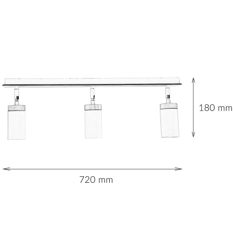 Lampen Aus Aller Welt|Küchenlampen*Emibig Langer Strahler Wohnzimmer L:72cm Weiß mit Holz GU10