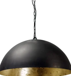 Industrie Lampen|Vintage Lampen*Masterlight LARINO Hängelampe Grau Metall Gold Ø60cm Industrie