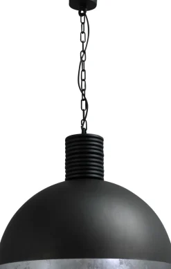 Industrie Lampen|Vintage Lampen*Masterlight LARINO Hängeleuchte Grau Metall Silber Groß Ø60cm