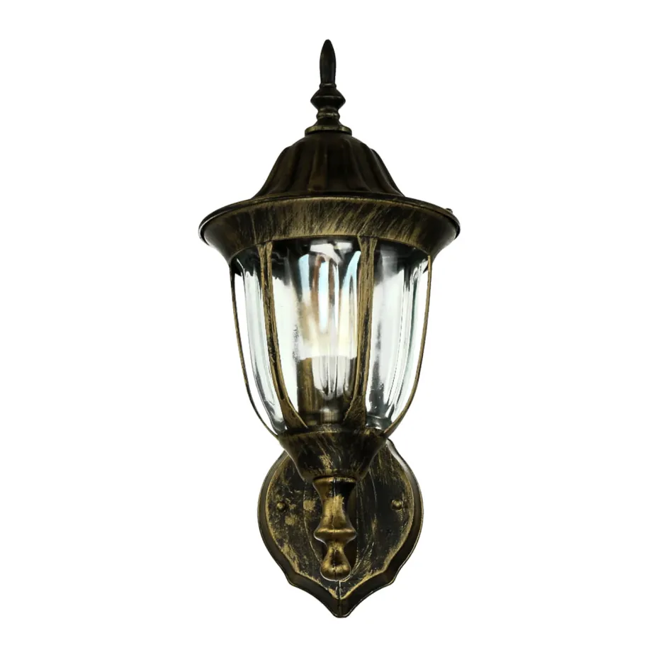 Rustikale Lampen|Rustikale Außenleuchten*Easylight Laterne Wandleuchte Außen Gold Antik E27 IP44 MILANO