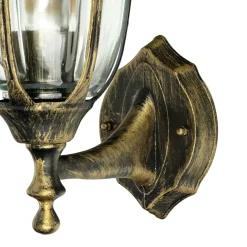 Rustikale Lampen|Rustikale Außenleuchten*Easylight Laterne Wandleuchte Außen Gold Antik E27 IP44 MILANO