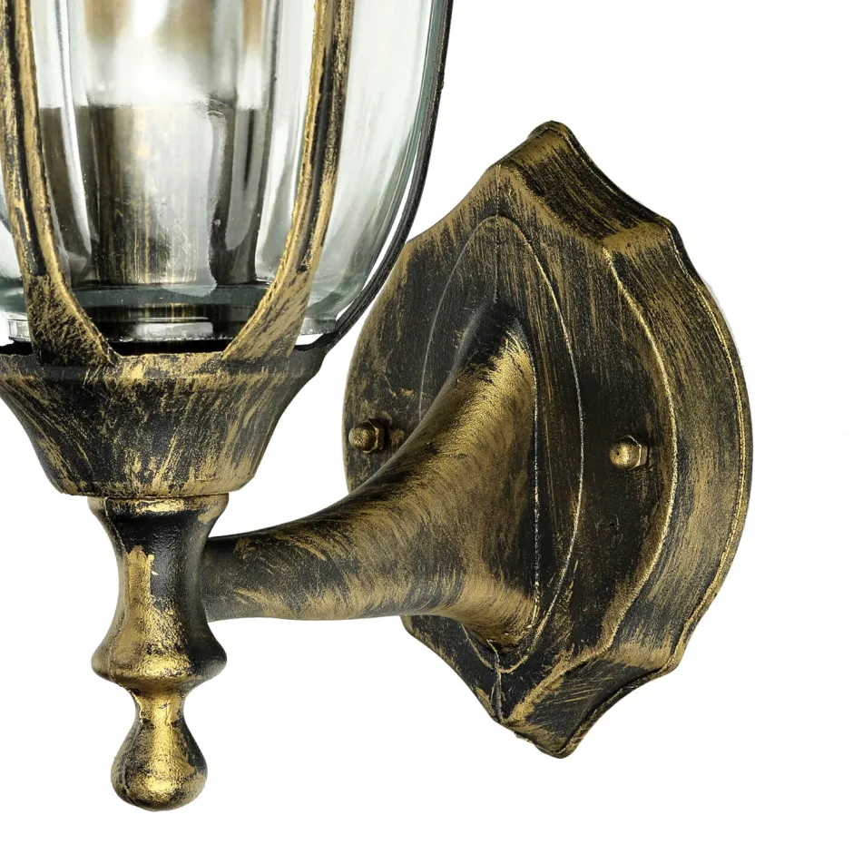 Rustikale Lampen|Rustikale Außenleuchten*Easylight Laterne Wandleuchte Außen Gold Antik E27 IP44 MILANO