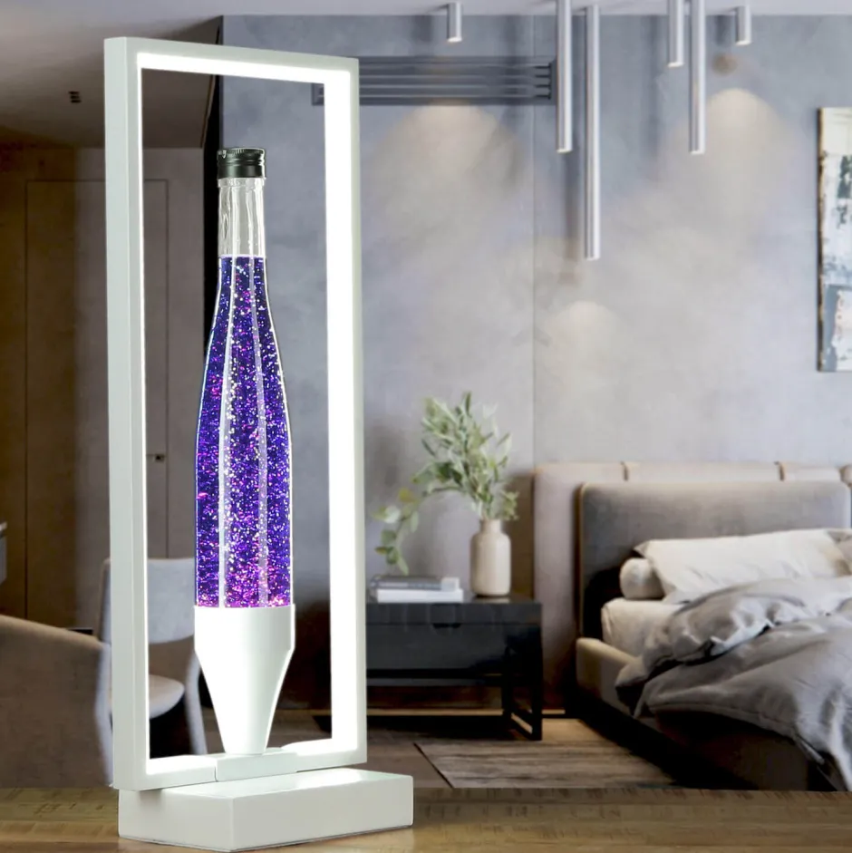 Easylight Lavalampe Glitter Lila Weiß LED Rahmen dekorativ OLI< Lavalampen