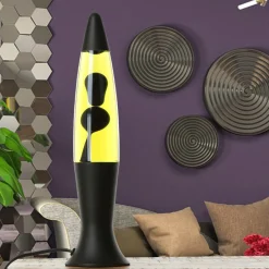 Lavalampen*Easylight Lavalampe Lila Gelb Schwarz 40 cm Retro dekorativ ROXY