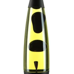 Easylight Lavalampe Schwarz Gelb 40 cm hoch Retro Wohnzimmer ROXY< Lavalampen