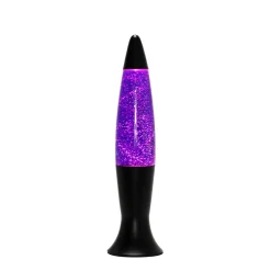Retro Lampen|Lavalampen*Easylight Lavalmpe Lila Glitter Schwarz 40 cm hoch G9 ROXY