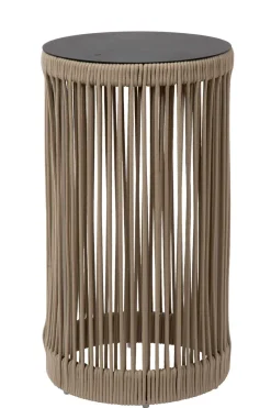 Wegeleuchten|Led Außenleuchten* LED Akku Stehlampe Taupe 6h 3000 K IP44 Hocker Tisch