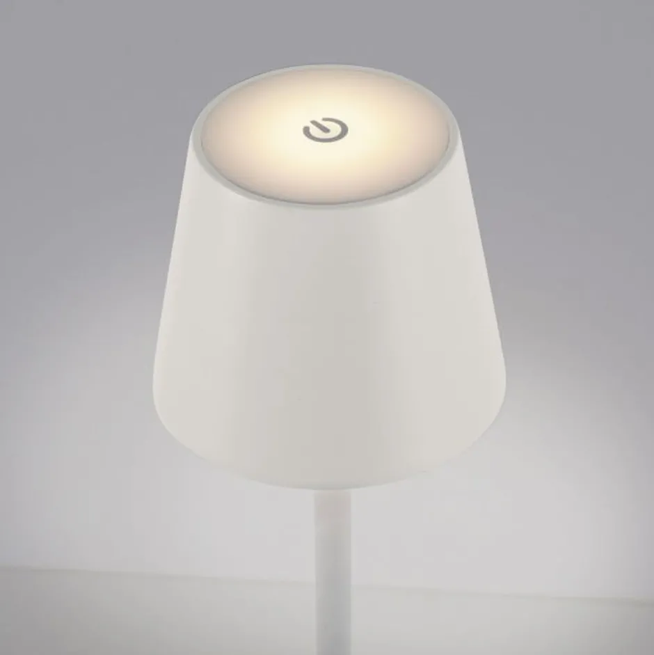 Led Lampen|Stehlampen*Just Light LED Akku Stehlampe Weiß IP54 125 cm Touch Dimmen 3000 K