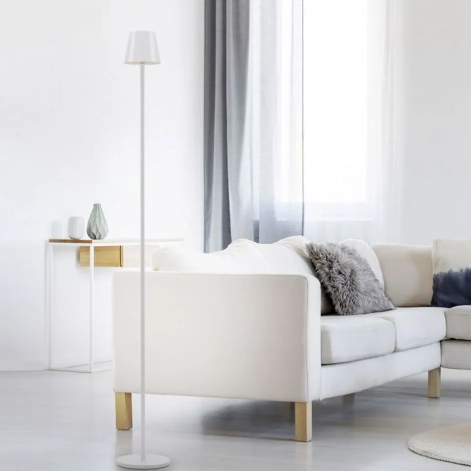 Led Lampen|Stehlampen*Just Light LED Akku Stehlampe Weiß IP54 125 cm Touch Dimmen 3000 K