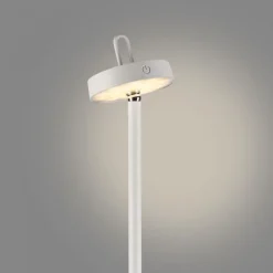 Led Lampen|Metall Lampen*Just Light LED Akku Stehleuchte Weiß Dimmer Touch IP44 125,2 cm