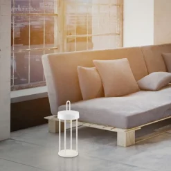 Led Lampen|Schlafzimmer Lampen*Just Light LED Akku Tischlampe Aluminium dimmbar IP44 28,4 cm Weiß