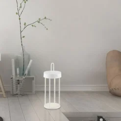 Led Lampen|Schlafzimmer Lampen*Just Light LED Akku Tischlampe Aluminium dimmbar IP44 28,4 cm Weiß