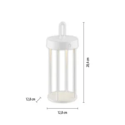 Led Lampen|Schlafzimmer Lampen*Just Light LED Akku Tischlampe Aluminium dimmbar IP44 28,4 cm Weiß