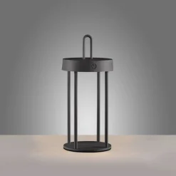 Just Light LED Akku Tischlampe Aluminium dimmbar IP44 2 W Schwarz< Led Lampen|Schlafzimmer Lampen