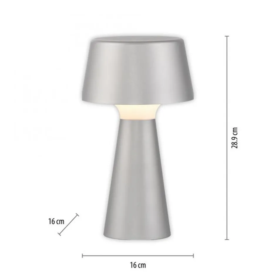 Led Lampen|Schlafzimmer Lampen*Just Light LED Akku Tischlampe dimmbar Touch IP54 28,9 cm Silber