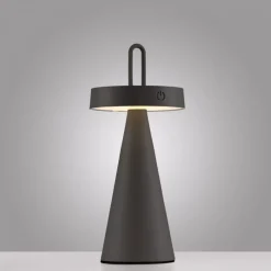 Just Light LED Akku Tischlampe Dimmer Touch IP44 28,9 cm Schwarz< Schlafzimmer Lampen|Tischlampen