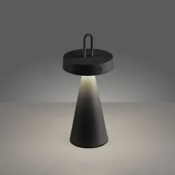 Just Light LED Akku Tischlampe Dimmer Touch IP44 28,9 cm Schwarz< Schlafzimmer Lampen|Tischlampen