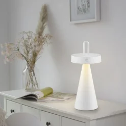 Led Lampen|Schlafzimmer Lampen*Just Light LED Akku Tischlampe Dimmer Touch IP44 2700 K 28,9 cm