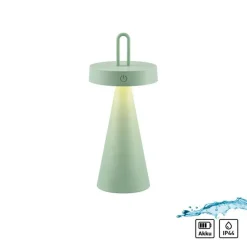 Led Lampen|Schlafzimmer Lampen*Just Light LED Akku Tischlampe Dimmer Touch Grün IP44 28,9 cm