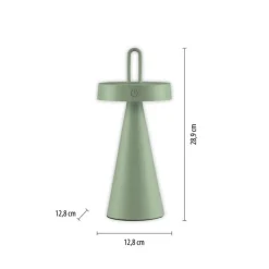 Led Lampen|Schlafzimmer Lampen*Just Light LED Akku Tischlampe Dimmer Touch Grün IP44 28,9 cm