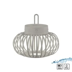 Schlafzimmer Lampen|Metall Lampen*Just Light LED Akku Tischlampe Dimmer Touch 22 cm IP44 2 W Greige