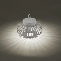 Schlafzimmer Lampen|Metall Lampen*Just Light LED Akku Tischlampe Dimmer Touch 22 cm IP44 2 W Greige