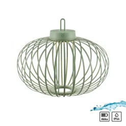 Schlafzimmer Lampen|Metall Lampen*Just Light LED Akku Tischlampe IP44 Grün dimmbar Touch 2 W 37 cm