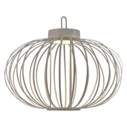 Just Light LED Akku Tischlampe IP44 Greige dimmbar Touch 2 W 37 cm< Schlafzimmer Lampen|Metall Lampen