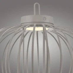 Just Light LED Akku Tischlampe IP44 Greige dimmbar Touch 2 W 37 cm< Schlafzimmer Lampen|Metall Lampen