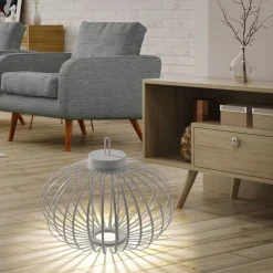 Just Light LED Akku Tischlampe IP44 Greige dimmbar Touch 2 W 37 cm< Schlafzimmer Lampen|Metall Lampen