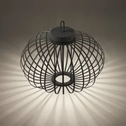 Schlafzimmer Lampen|Metall Lampen*Just Light LED Akku Tischlampe IP44 Schwarz dimmbar Touch 37 cm