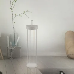 Led Lampen|Schlafzimmer Lampen*Just Light LED Akku Tischlampe Metall dimmbar IP44 2700 K Greige