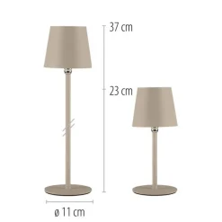 Just Light LED Akku Tischlampe Sandfarben dimmbar Touch 37 cm 2 W< Schlafzimmer Lampen|Metall Lampen