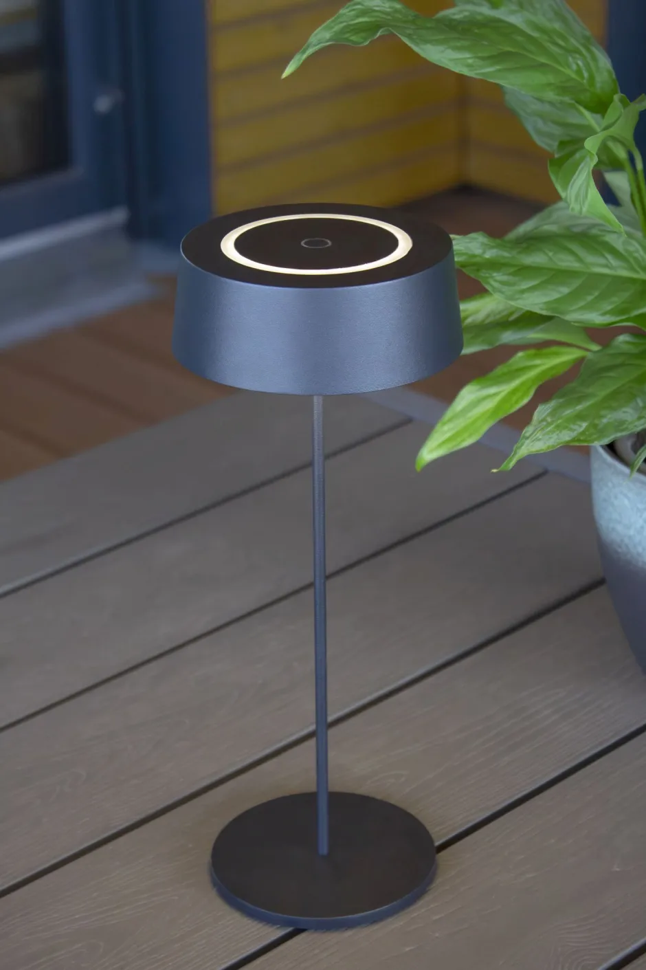 Eco-Light LED Akku Tischlampe Schwarz Touch Dimmer USB IP54 2 W< Metall Lampen|Led Außenleuchten