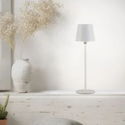 Schlafzimmer Lampen|Metall Lampen*Just Light LED Akku Tischlampe Weiß dimmbar Touch 37 cm 320 lm 2 W