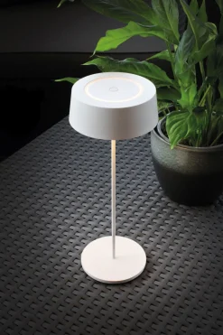 Metall Lampen|Led Außenleuchten*Eco-Light LED Akku Tischlampe Weiß Touch Dimmer USB IP54 3000 K