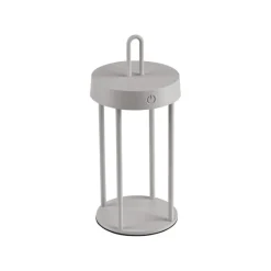 Led Lampen|Schlafzimmer Lampen*Just Light LED Akku Tischleuchte Aluminium dimmbar IP44 2 W Greige