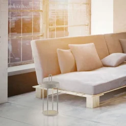 Led Lampen|Schlafzimmer Lampen*Just Light LED Akku Tischleuchte Aluminium dimmbar IP44 2 W Greige