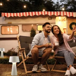 Just Light LED Akku Tischleuchte dimmbar Touch IP54 Weiß 28,9 cm< Led Lampen|Schlafzimmer Lampen