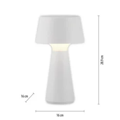 Just Light LED Akku Tischleuchte dimmbar Touch IP54 Weiß 28,9 cm< Led Lampen|Schlafzimmer Lampen