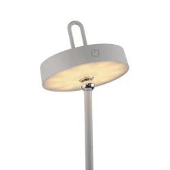 Schlafzimmer Lampen|Tischlampen*Just Light LED Akku Tischleuchte Greige Dimmer Touch IP44 47,2 cm