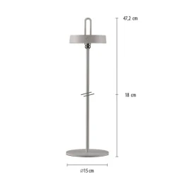 Schlafzimmer Lampen|Tischlampen*Just Light LED Akku Tischleuchte Greige Dimmer Touch IP44 47,2 cm