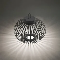 Just Light LED Akku Tischleuchte IP44 Schwarz Dimmer Touch 33 cm< Schlafzimmer Lampen|Metall Lampen