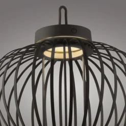 Just Light LED Akku Tischleuchte IP44 Schwarz Dimmer Touch 33 cm< Schlafzimmer Lampen|Metall Lampen