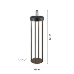 Just Light LED Akku Tischleuchte Metall dimmbar IP44 2 W Schwarz< Led Lampen|Schlafzimmer Lampen
