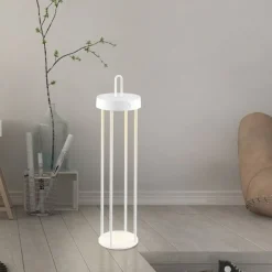 Led Lampen|Schlafzimmer Lampen*Just Light LED Akku Tischleuchte Metall dimmbar IP44 2700 K Weiß