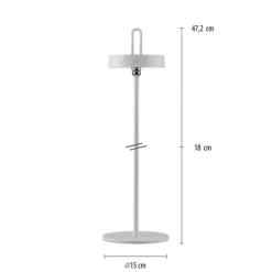 Schlafzimmer Lampen|Tischlampen*Just Light LED Akku Tischleuchte Weiß Dimmer Touch IP44 47,2 cm