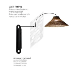 Metall Lampen|Wegeleuchten*Newgarden LED Außenlampe Akku 155 cm 2-in-1 IP54 Seegras Metall